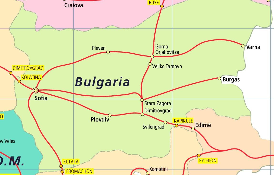 Bugarska voz mapu