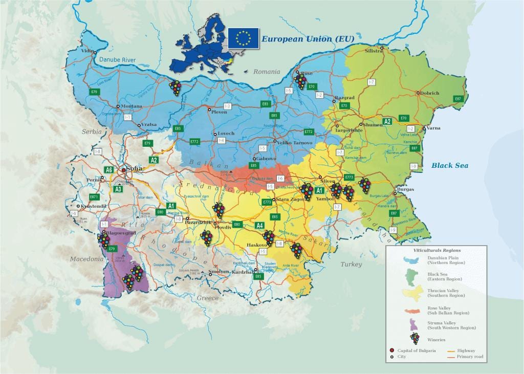 karta iz bugarske vino