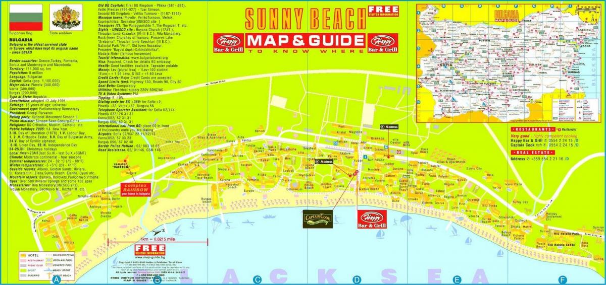 turističke mapu sunčano plaži Bugarska