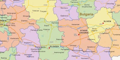 Mapa Bugarska politički