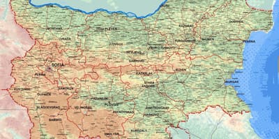 Mapa detaljne mapu Bugarska