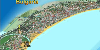 Mapa kakao plaži Bugarska