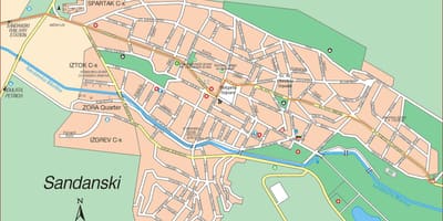 Mapa sandanski Bugarska